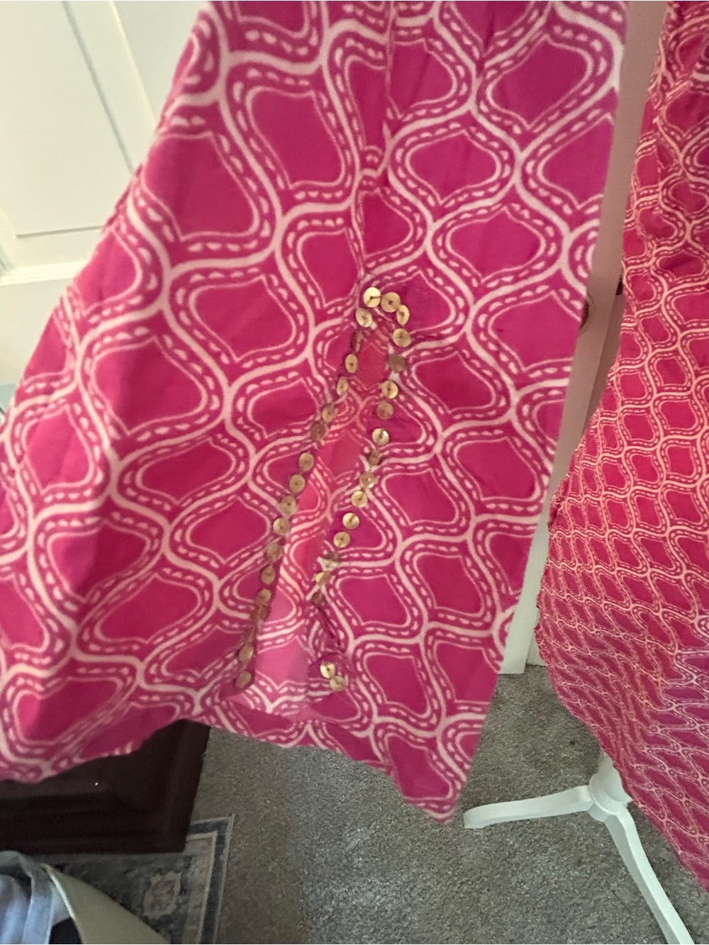 Pink Beaded V-Neck Pool Coverup - Picture 2 of 2